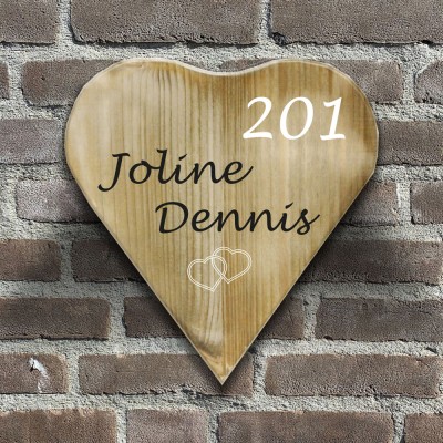 Naambordje Steigerhout hartje | Legno-Line 20x20 cm