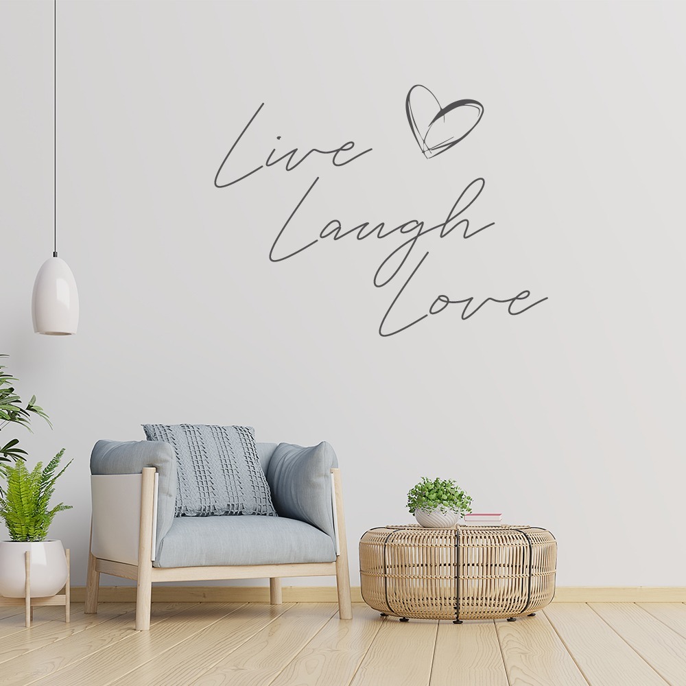 Woonkamer muursticker Live Laugh Love