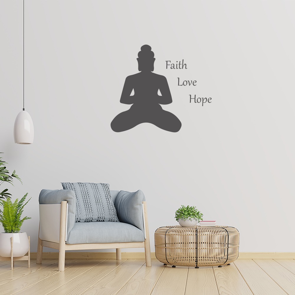 Woonkamer muursticker Faith, Love, Hope