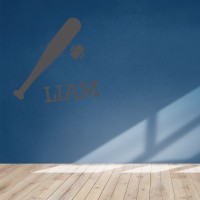 Sport muursticker honkbal met naam
