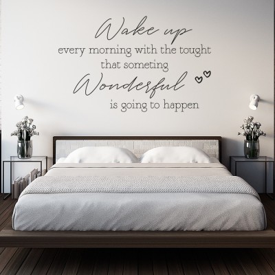 Slaapkamer muursticker tekst Wake up every Morning