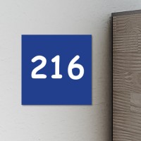 Huisnummerbordje Blauw | 10x10 cm