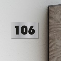 Huisnummerbordje RVS-Look | 8x4 cm