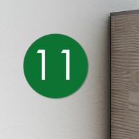 Huisnummerbordje Groen rond | 8 cm