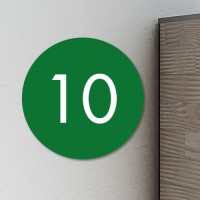Huisnummerbordje Groen rond | 12 cm
