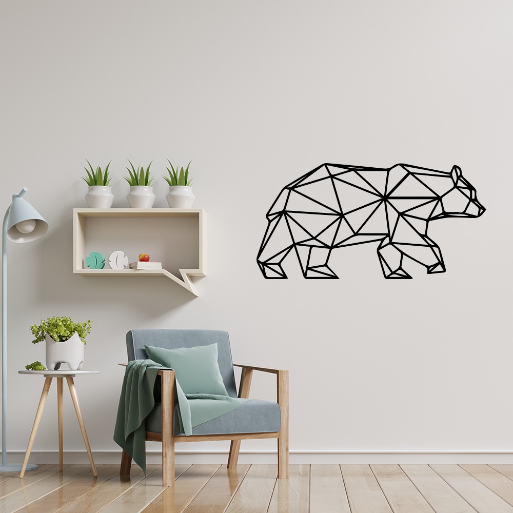Aziatisch extase knoflook Origami muursticker beer - Aanwinst voor je interieur