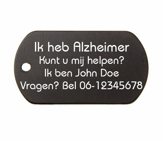 SOS penning ID label zwart Alzheimer