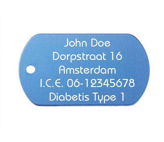 SOS penning ID label blauw diabetes