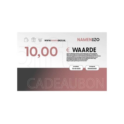 Namenenzo.nl Cadeaubon Euro 10,-